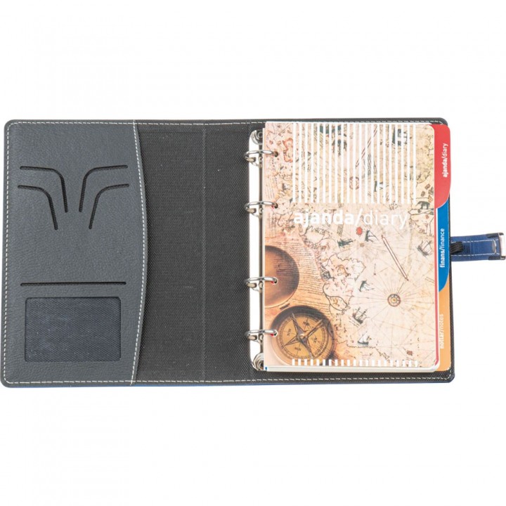 Gri Organizer Ajanda Metal Tokalı Termo Deri 26,5x19 cm